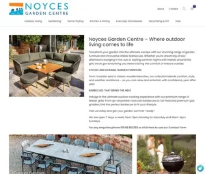 Noyces Garden Centre homepage, outdoor furniture, Kingsbridge